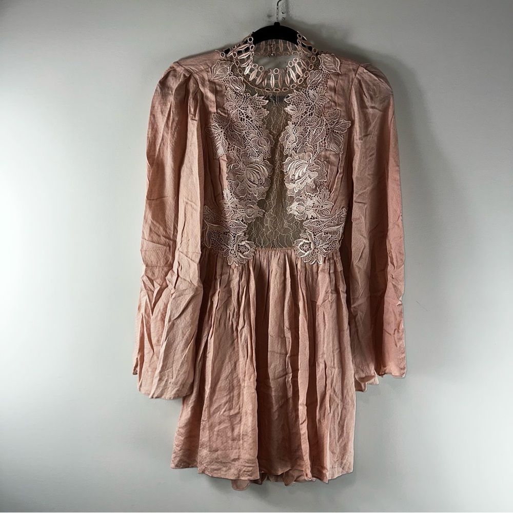 Free People Divine Mini Dress in Rose Whimsical Fairy Women’s Dress Size 4 - Picture 2 of 12